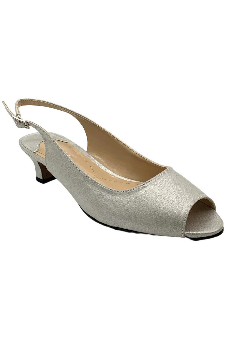 J. Renee Jenvey Slingback Pumps Dark Silver - Medium